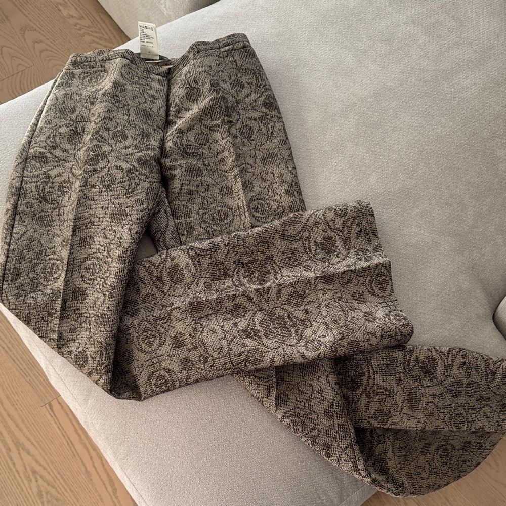 MaxMara Brown and Cream Textured Pants